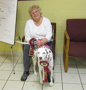 JoAnn with Lady the dalmatian 