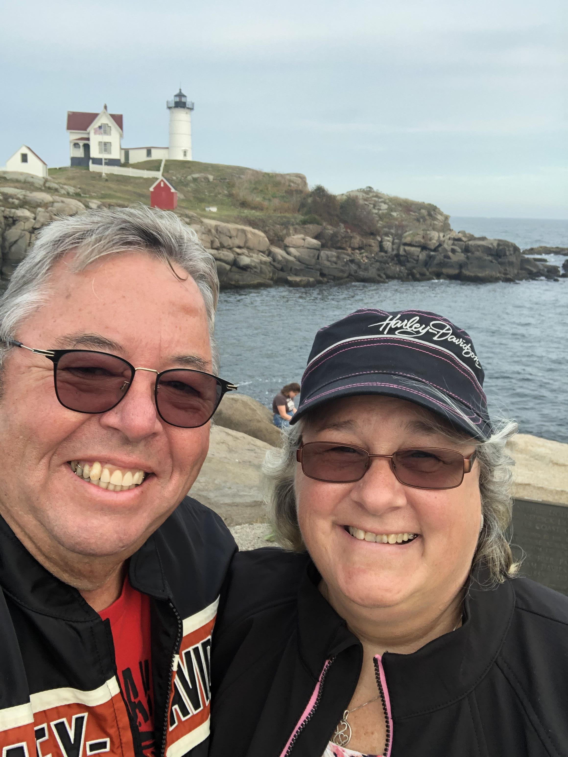 Johnson posed with his wife