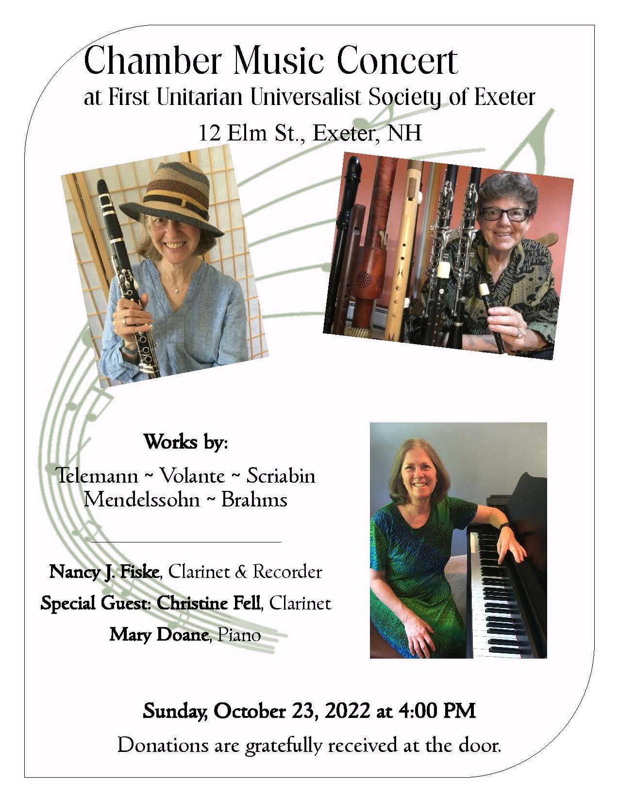 Flyer promoting concert